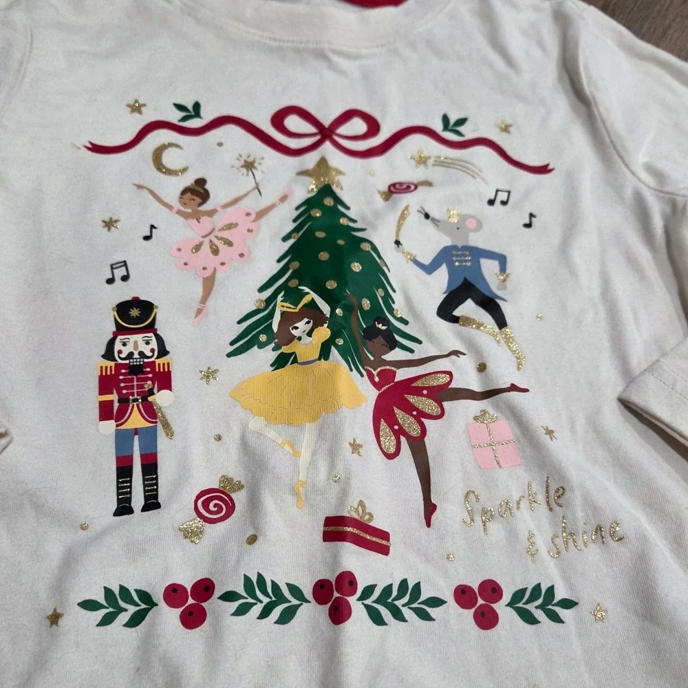 Holiday Time Girls Nutcracker Christmas Shirt & Plaid Leggings Set 5T Red Green